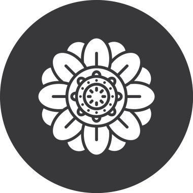 çiçek simgesi, basit siyah illüstrasyon