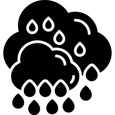 Katı biçimde hava tahmini yağmur simgesi
