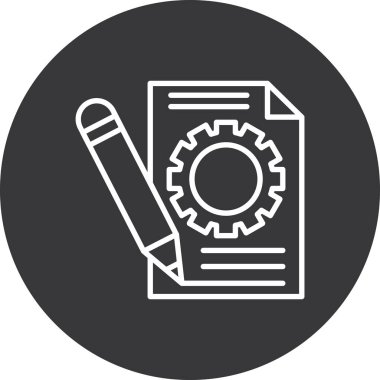 belge vektörü glyph tasarım illüstrasyonu