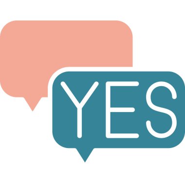 evet kelime, illüstrasyon, beyaz arkaplan üzerindeki vektör.