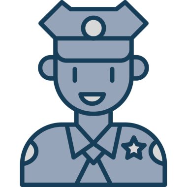 Polis. Web simgesi basit illüstrasyon