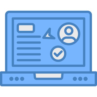 Bilgisayar monitörü. Web simgesi basit illüstrasyon