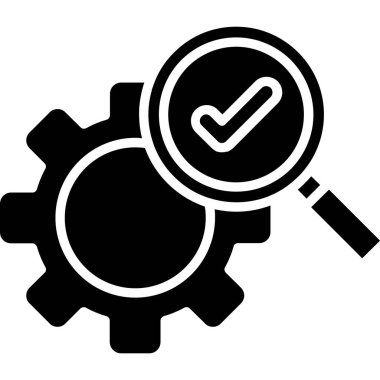 büyüteç simgesine sahip dişli, basit tasarım