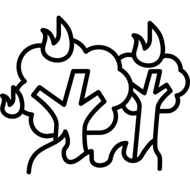 ateş yakma simgesi ana hat biçiminde