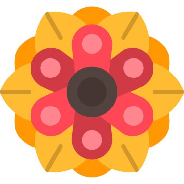 Çiçek süsleme simgesi düz stil