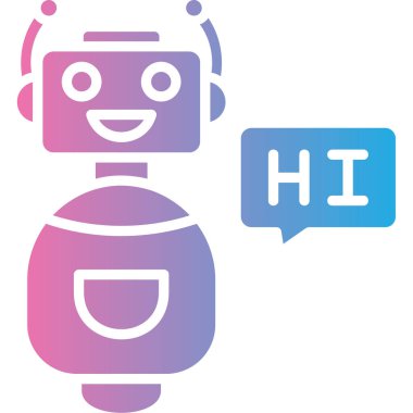 Bir robot simgesinin vektör illüstrasyonu