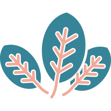 Yapraklar ve dallar doğa dekorasyon vektörü illüstrasyonu