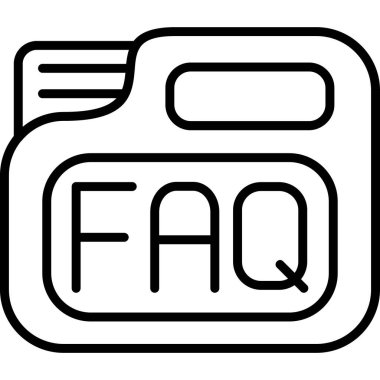 Faq vektör ince çizgi simgesi