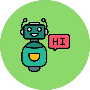 robot. Web simgesi basit illüstrasyon
