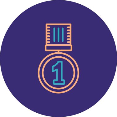 Madalya ikon vektör illüstrasyonu