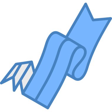 Beyaz zemin üzerinde bir kurdele, illüstrasyon, vektör ile el