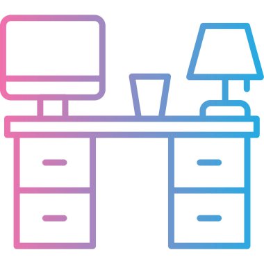 Masa. Web simgesi basit illüstrasyon