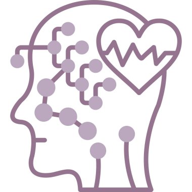 Beyin kalp kafa simgesi ana hatlar biçiminde