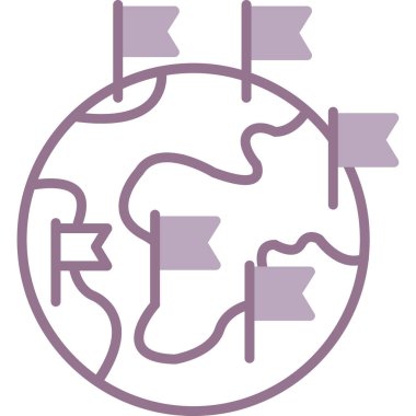 dünya gezegen simgesi, vektör illüstrasyonu