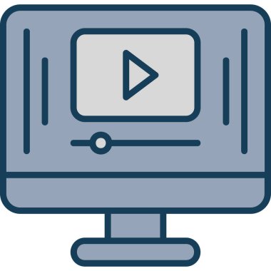 Çalma simgesi ile basit vektör illüstrasyonunu izle