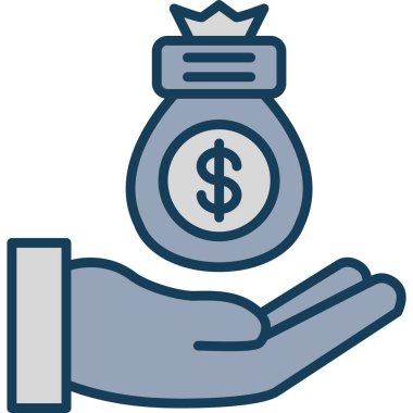 para çantası ikon vektör illüstrasyonu