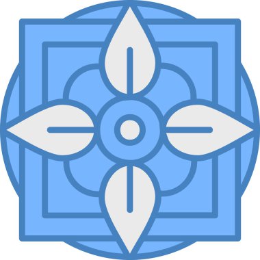 Mavi çiçeğin vektör illüstrasyonu