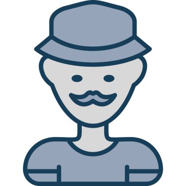 Hipster. Web simgesi basit illüstrasyon