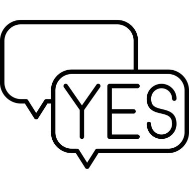 evet mesaj ikonu ana hat vektörü. Geri bildirim mesajı. Müşteri memnuniyeti