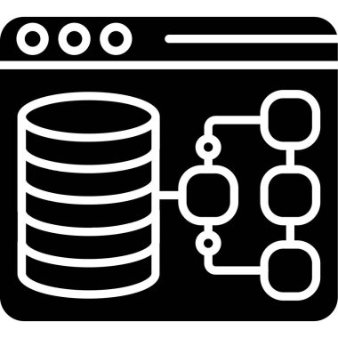 Veritabanı sunucu simgesinin vektör çizimi