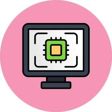 ekran simgesi, vektör illüstrasyonunu izle