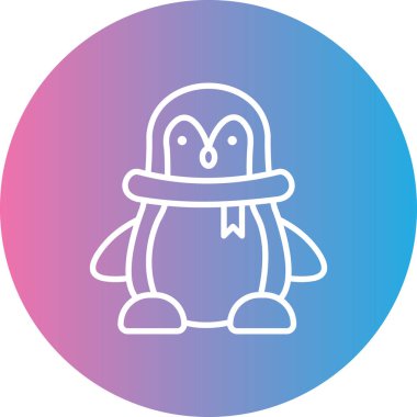 Penguen. Web simgesi basit illüstrasyon