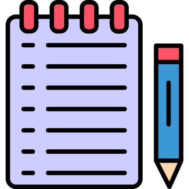 Not defteri simgesi. Defter vektör simgesi web için basit örnek