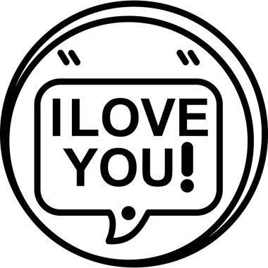 Mesajını seviyorum, vektör çizimi.