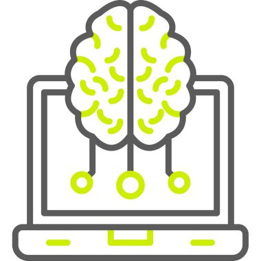 Dizüstü bilgisayarlı bir beyin, vektör