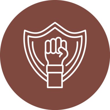 Sikke vektör çizgisi simgesini tutan eşsiz el