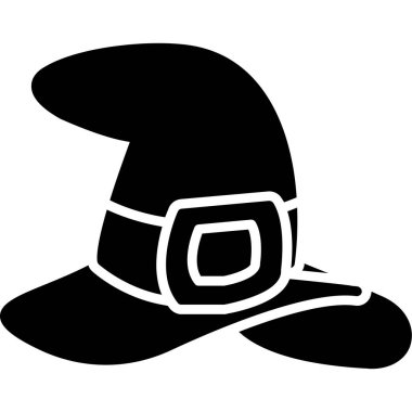 bir siyah-beyaz şapka vektör simgesi