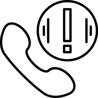 Outline biçiminde çağrı merkezi telefon simgesi