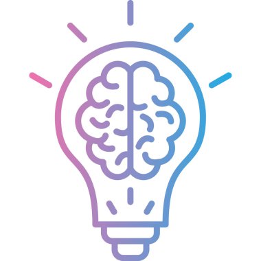 Beyin simgesi, vektör illüstrasyonu