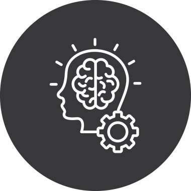 beyin ikonu vektör illüstrasyonu