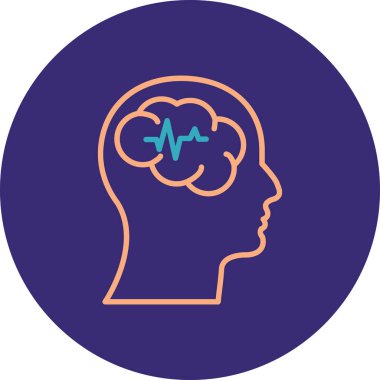 beyin ikonu vektör illüstrasyonu