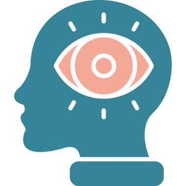 Beyaz zemin üzerinde bir vizyon, illüstrasyon, vektör ile insan kafası.