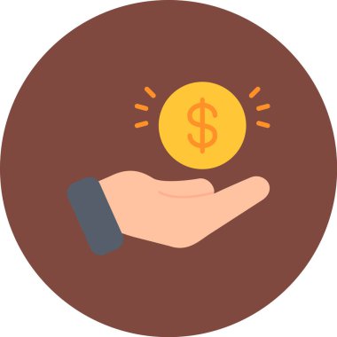 Bozuk parayla el, vektör simgesi