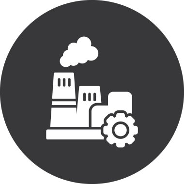 Fabrika simgesi, vektör illüstrasyonu