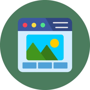 Tarayıcı web sayfası simgesi düz biçimli