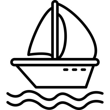 tekne ikonu vektör illüstrasyonu