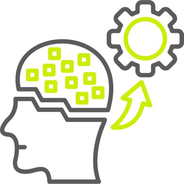 Beyin düşünme vektörü simgesi