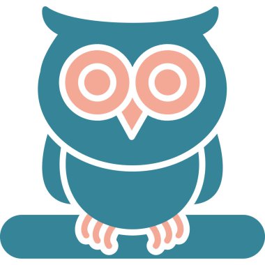 Baykuş düz simgesi, vektör, illüstrasyon