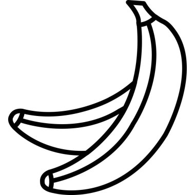 Ana hatlarıyla muz meyvesi sağlıklı simgesi