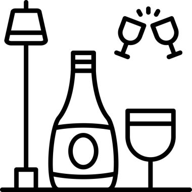 alkollü içecek ikonu ana hatlarıyla