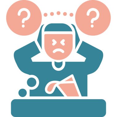 Yüzü dağılmış üzgün adam, vektör düz tasarım çizimi