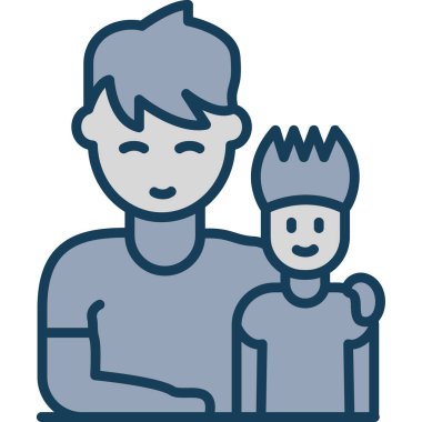 baba ve çocuk ikon vektör illüstrasyon tasarımı