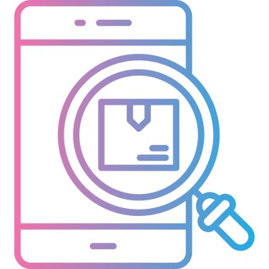 Cep telefonlu akıllı telefon, büyüteç, vektör çizimi