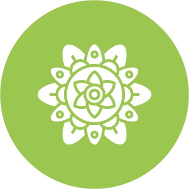 Yeşil ve beyaz çiçeğin vektör illüstrasyonu