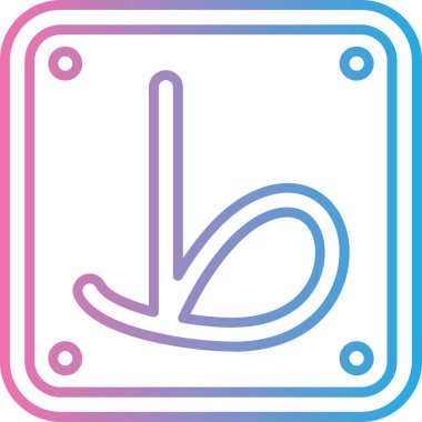 Modern b 'nin vektör illüstrasyonu eksik simgesi