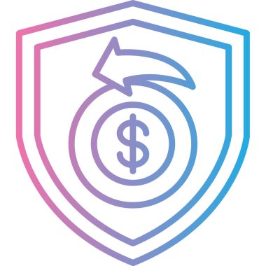 Dolar simgesi olan bir kalkanın vektör çizimi